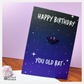 old bat enamel pin birthday card
