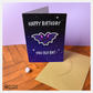 old bat & sticker birthday card