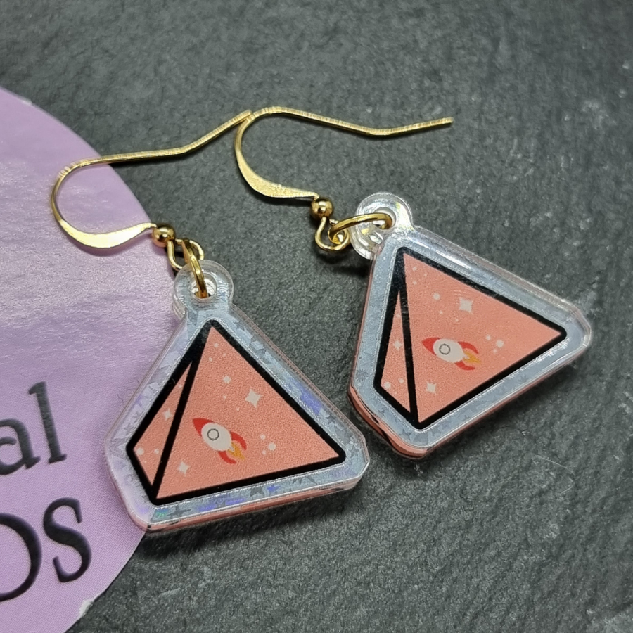 d4 galaxy holographic acrylic earrings