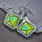 d10 galaxy holographic acrylic earrings