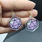 d20 galaxy holographic acrylic earrings